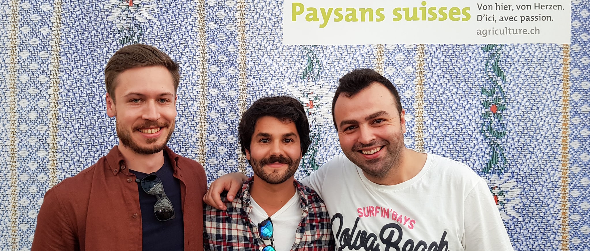 Die Studierenden HWZ Manuel Nägeli, Asdin Azarnait und Giuseppe Audino