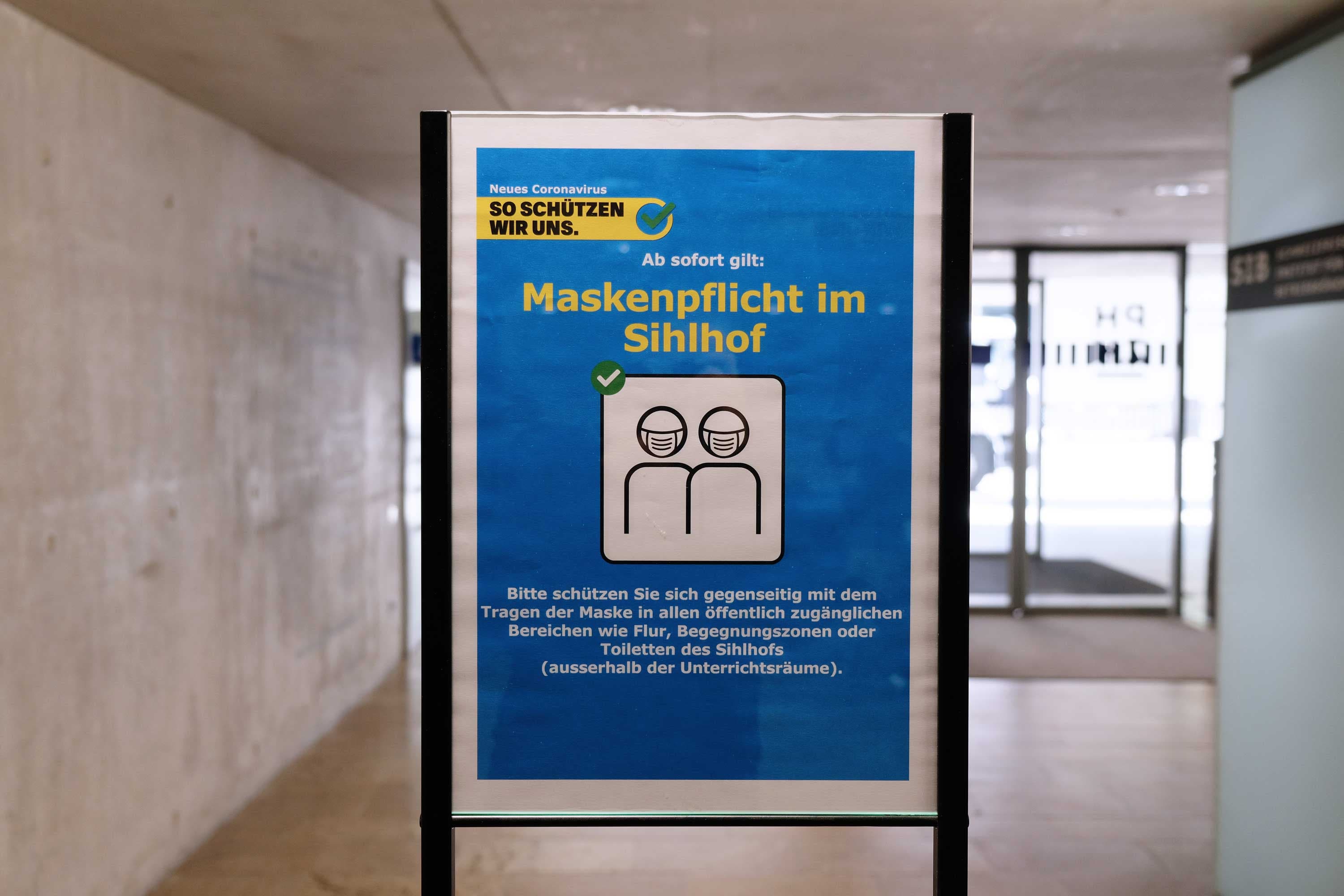 Maskenpflicht im Sihlhof